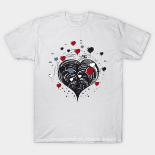 Black and White Hearts T-Shirt